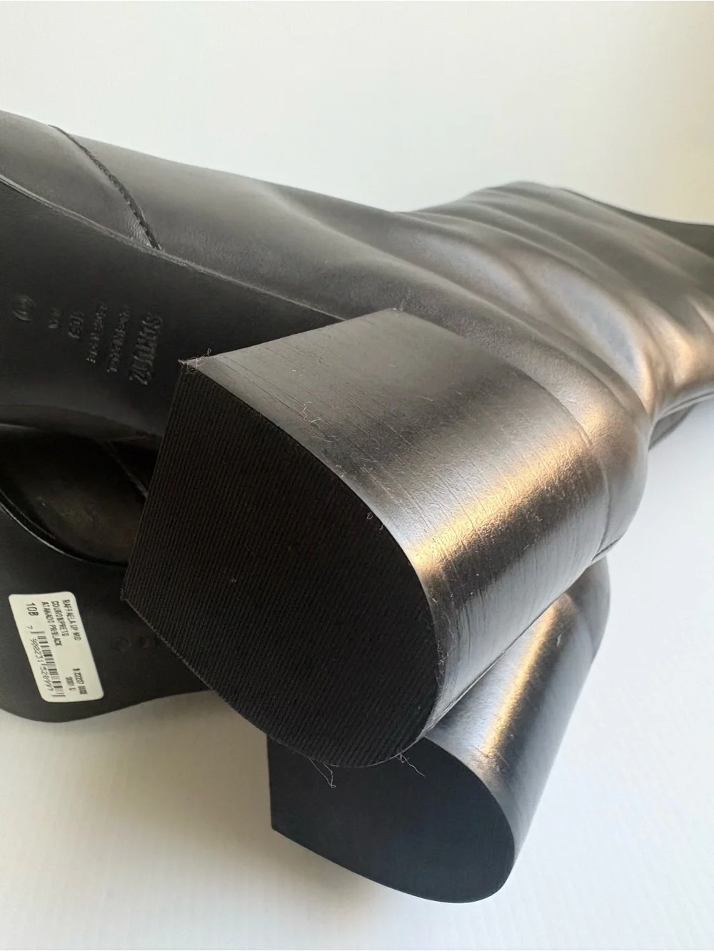 Schultz Raffaela 55MM Leather Knee-High Boots Size 10 B Black NWOB